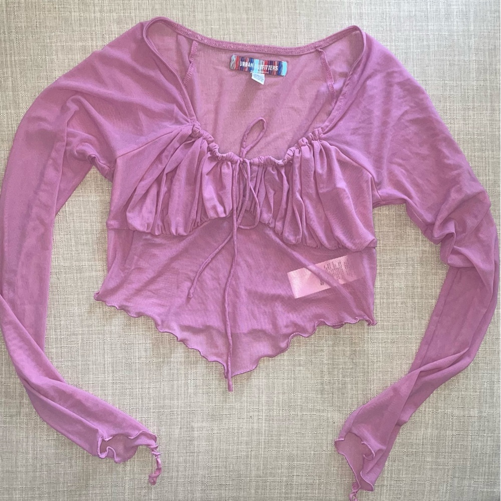 Urban Outfitters long sleeve mesh crop top